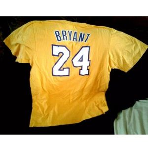 KOBE BRYANT ADIDAS LARGE 24 JERSEY T SHIRT LAKERS
